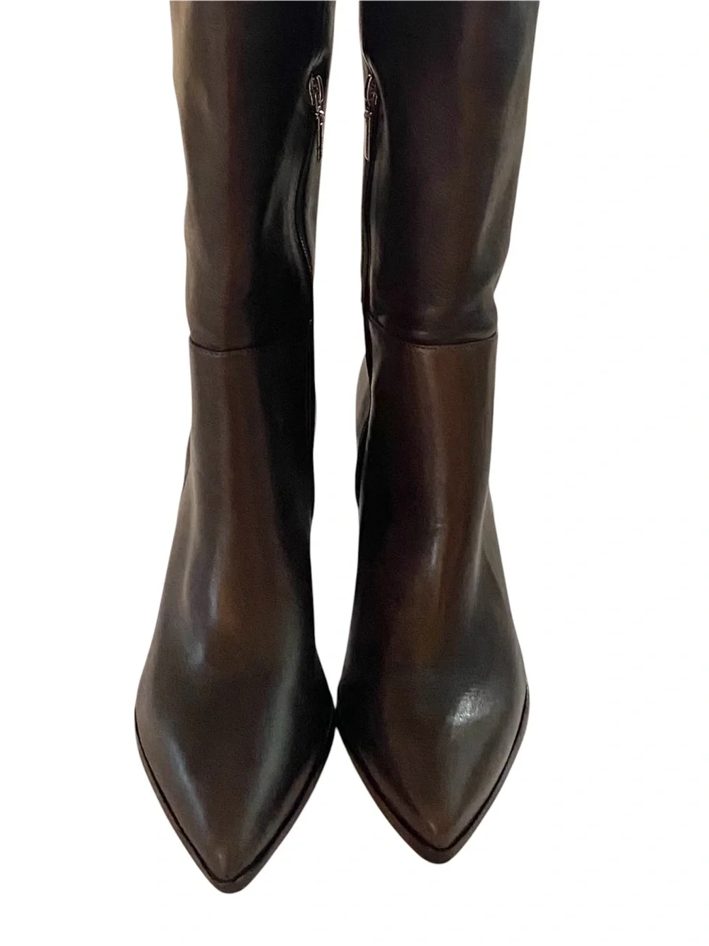 New Shutz Mikki Brown Leather Over the Knee Boots Size 7 Party Office Siren